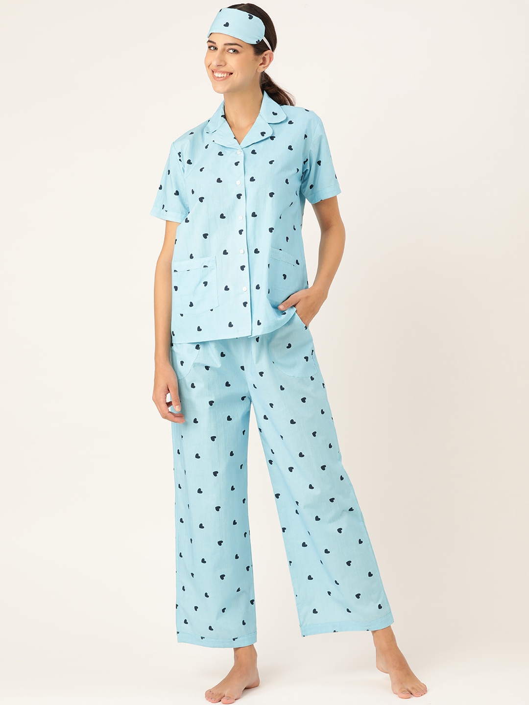 

Rapra The Label Women Blue Printed Night suit