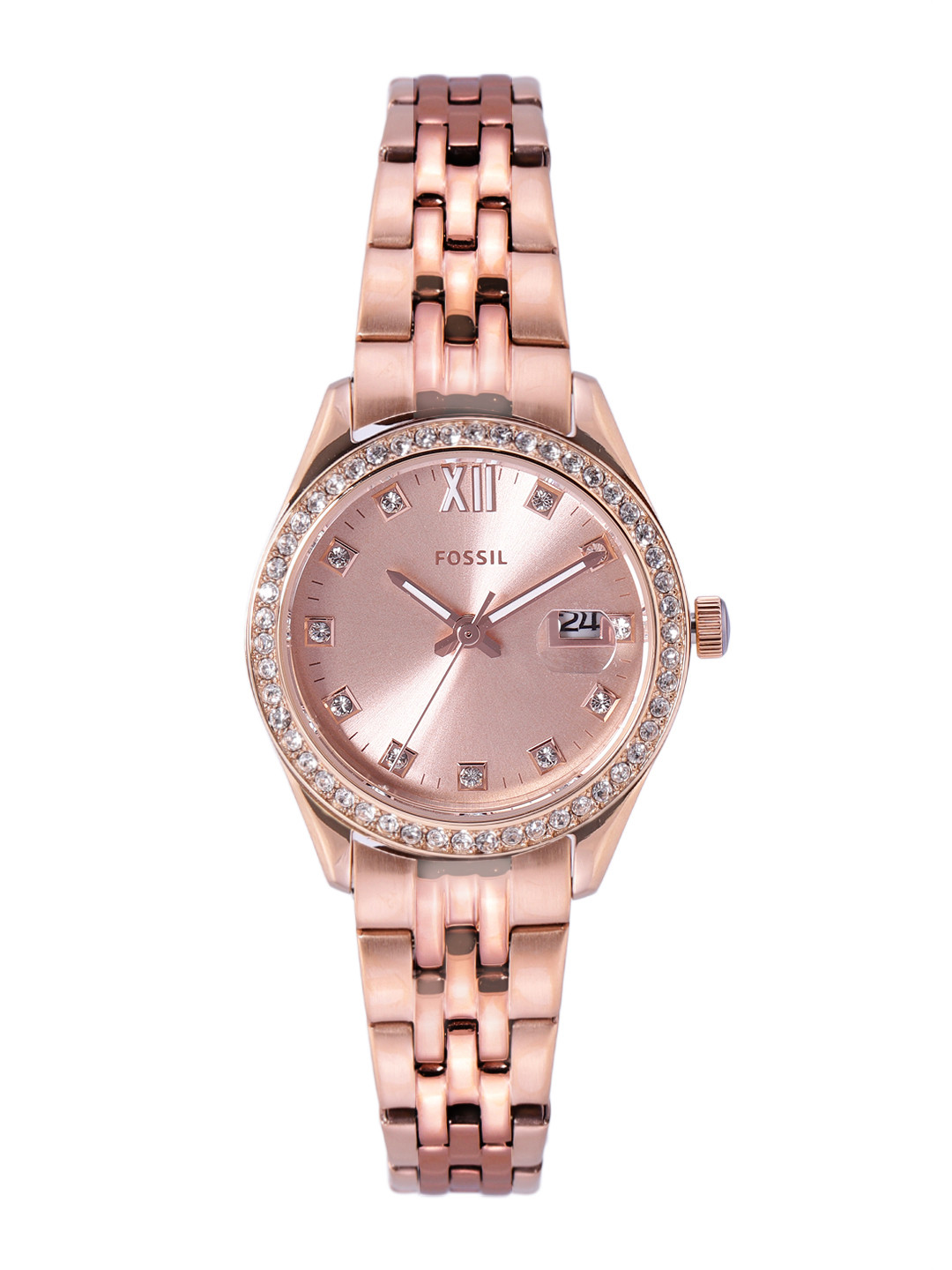 

Fossil Scarlette Micro Women Rose Gold-Toned Dial Bracelet Strap Analogue Watch ES5038