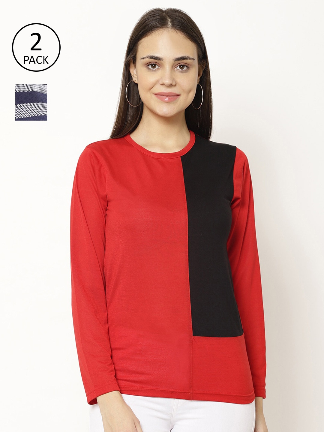 

MACK JONNEY Women Multipack T-shirt, Red