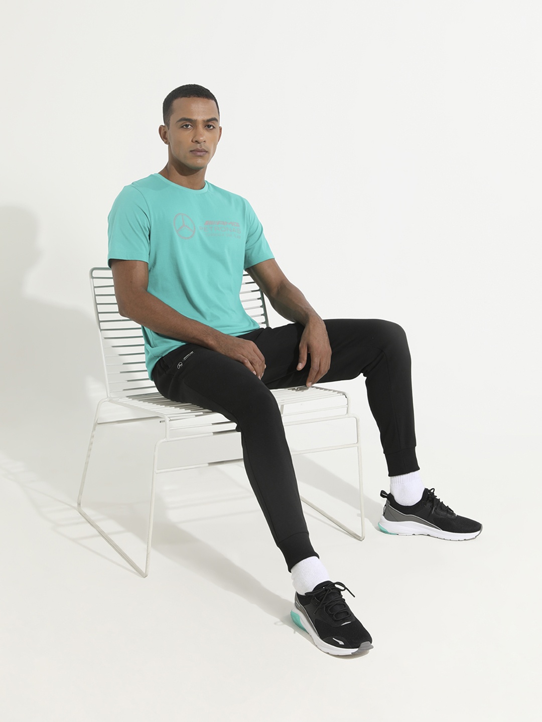 

PUMA Motorsport Men Green Pink BMW Motorsport Printed Pure Cotton T-shirt
