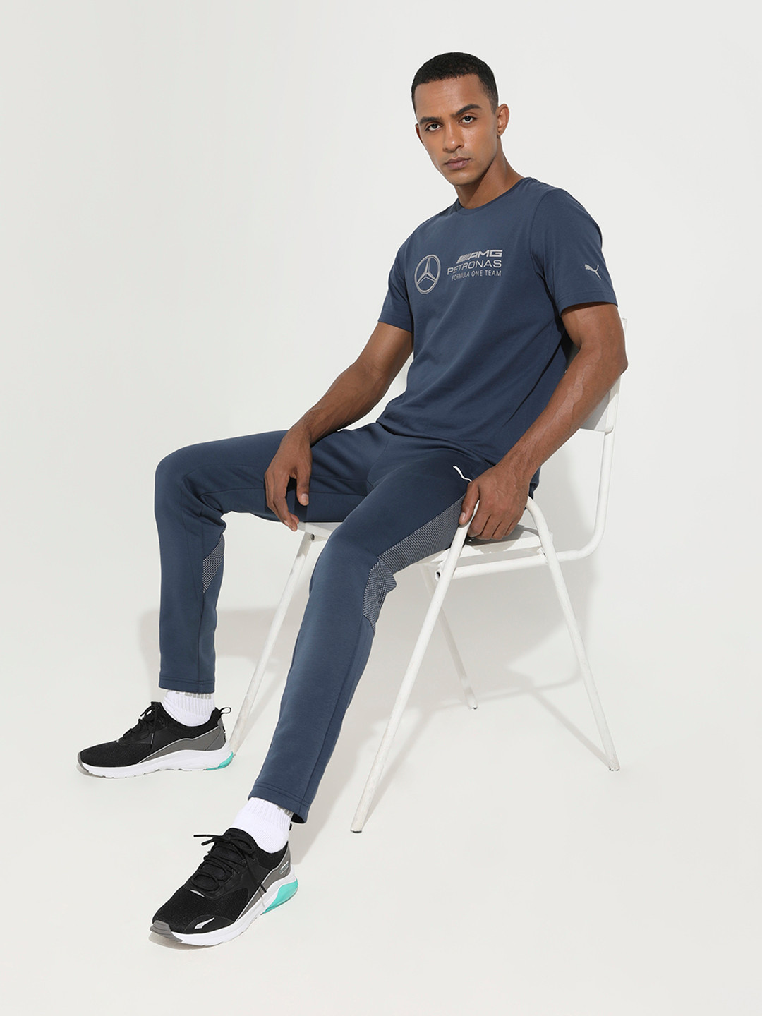 

PUMA Motorsport Men Regular Fit Typography Mercedes F1 Logo Printed Pure Cotton T-shirt, Blue