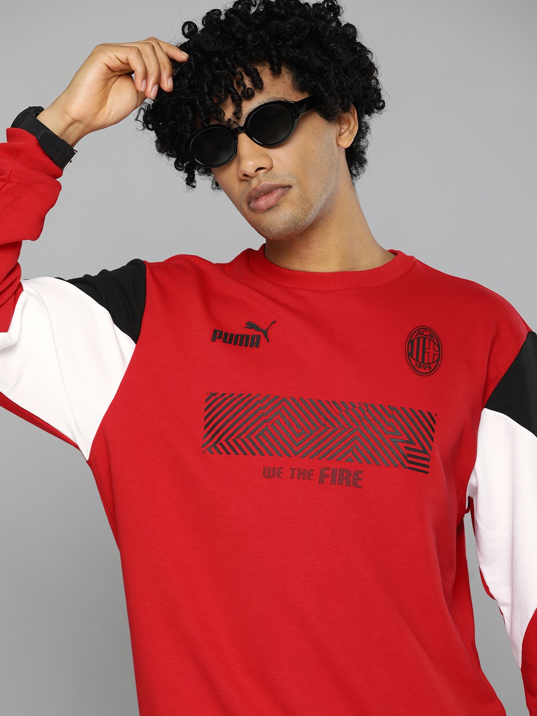 

Puma Printed Regular Fit Milan Football Sweatshirt, Red