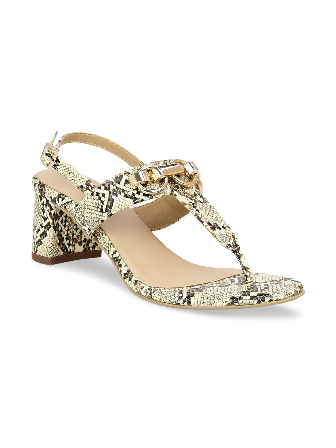 

Inc 5 Beige Animal Printed Block Sandals