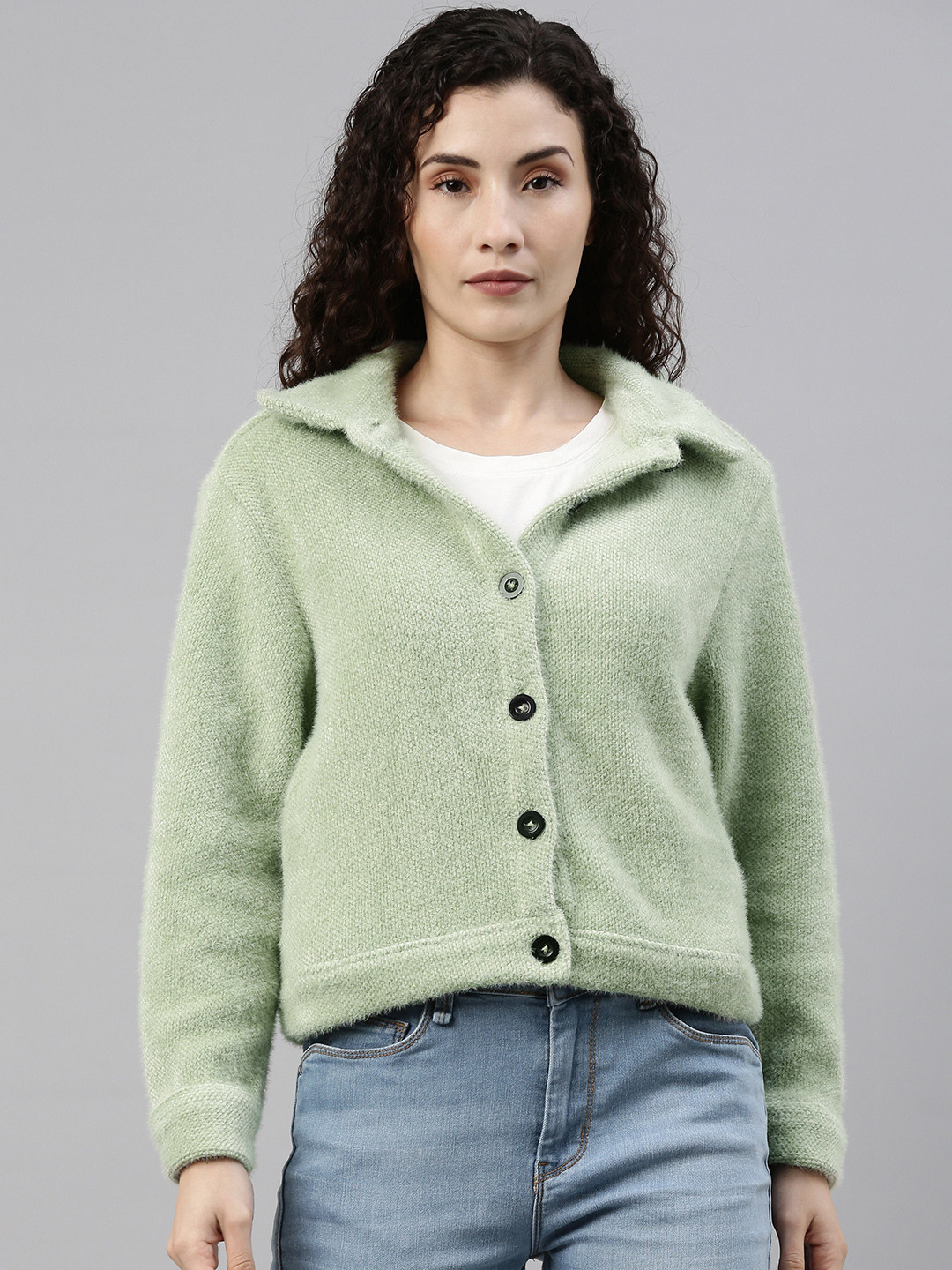 

Campus Sutra Women Green Tailored Jacket