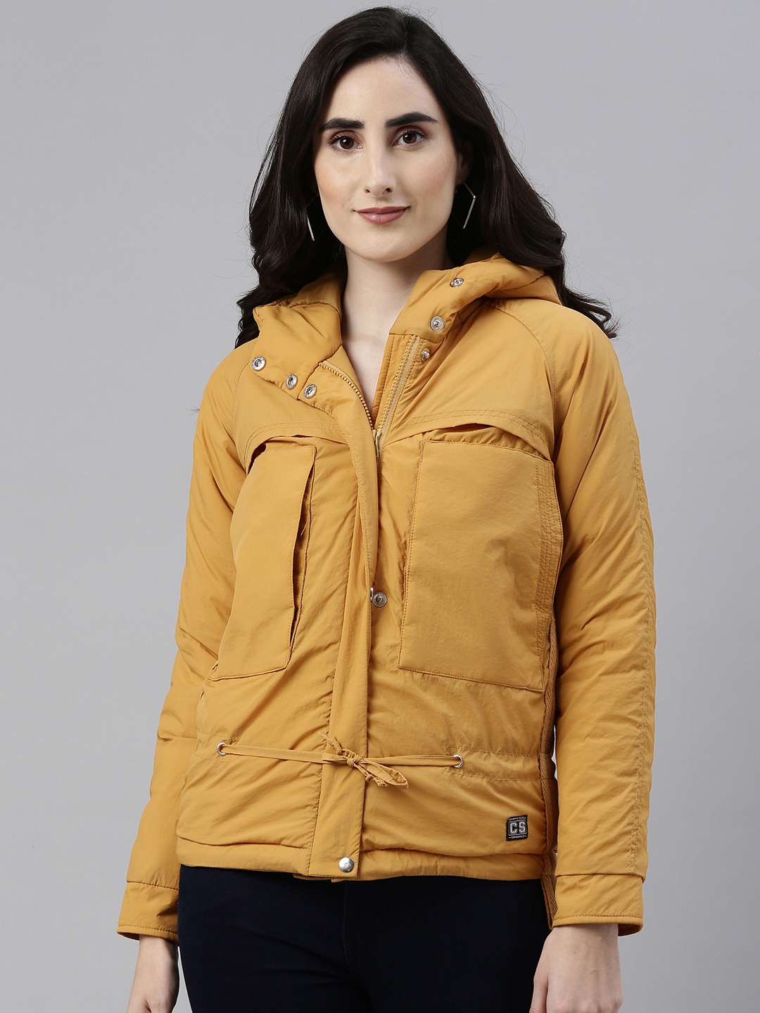 

Campus Sutra Women Mustard Outdoor Padded Jacket