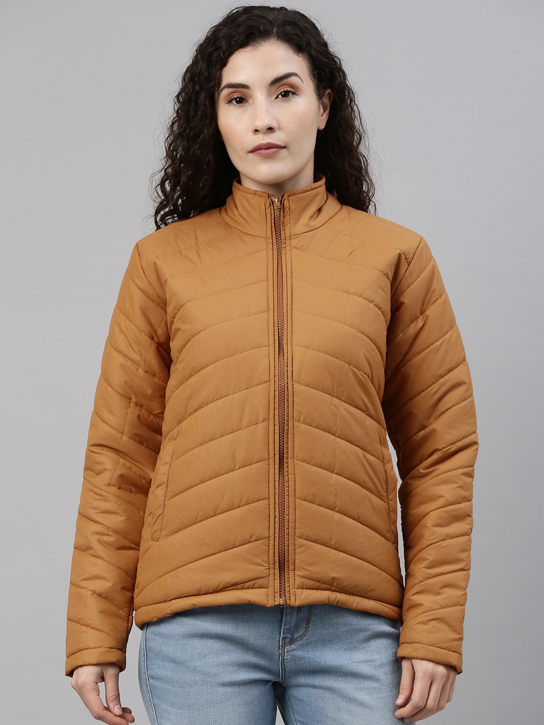 

Campus Sutra Women Brown Windcheater Outdoor Padded Jacket