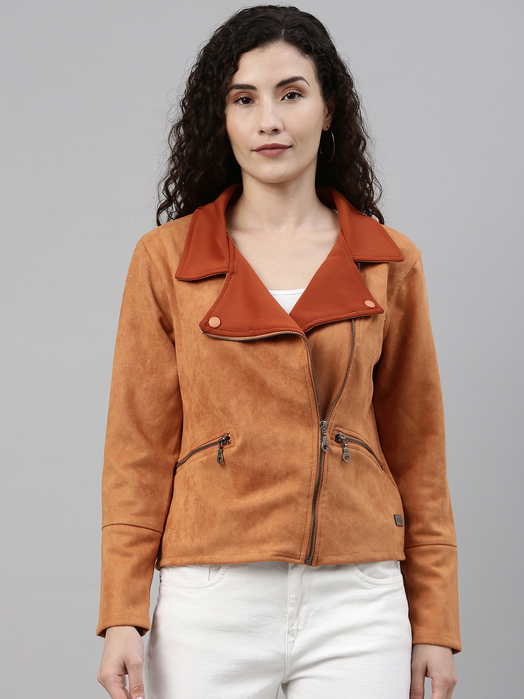 

Campus Sutra Women Brown Windcheater Outdoor Tailored Jacket