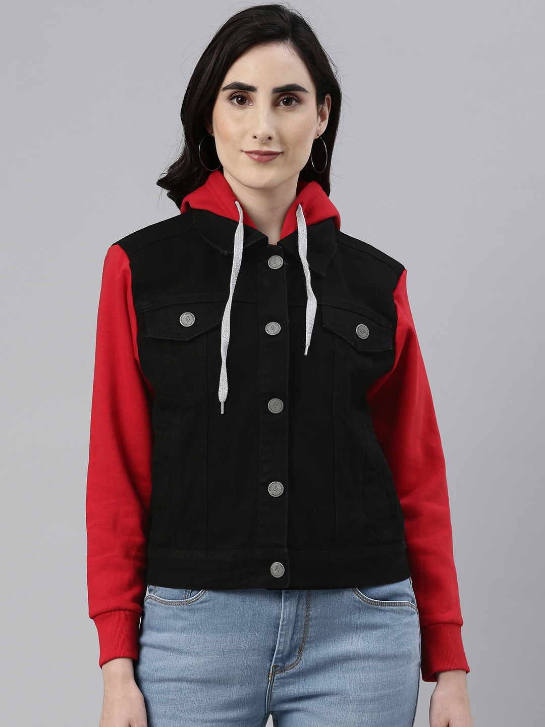 

Campus Sutra Women Black Outdoor Denim Jacket