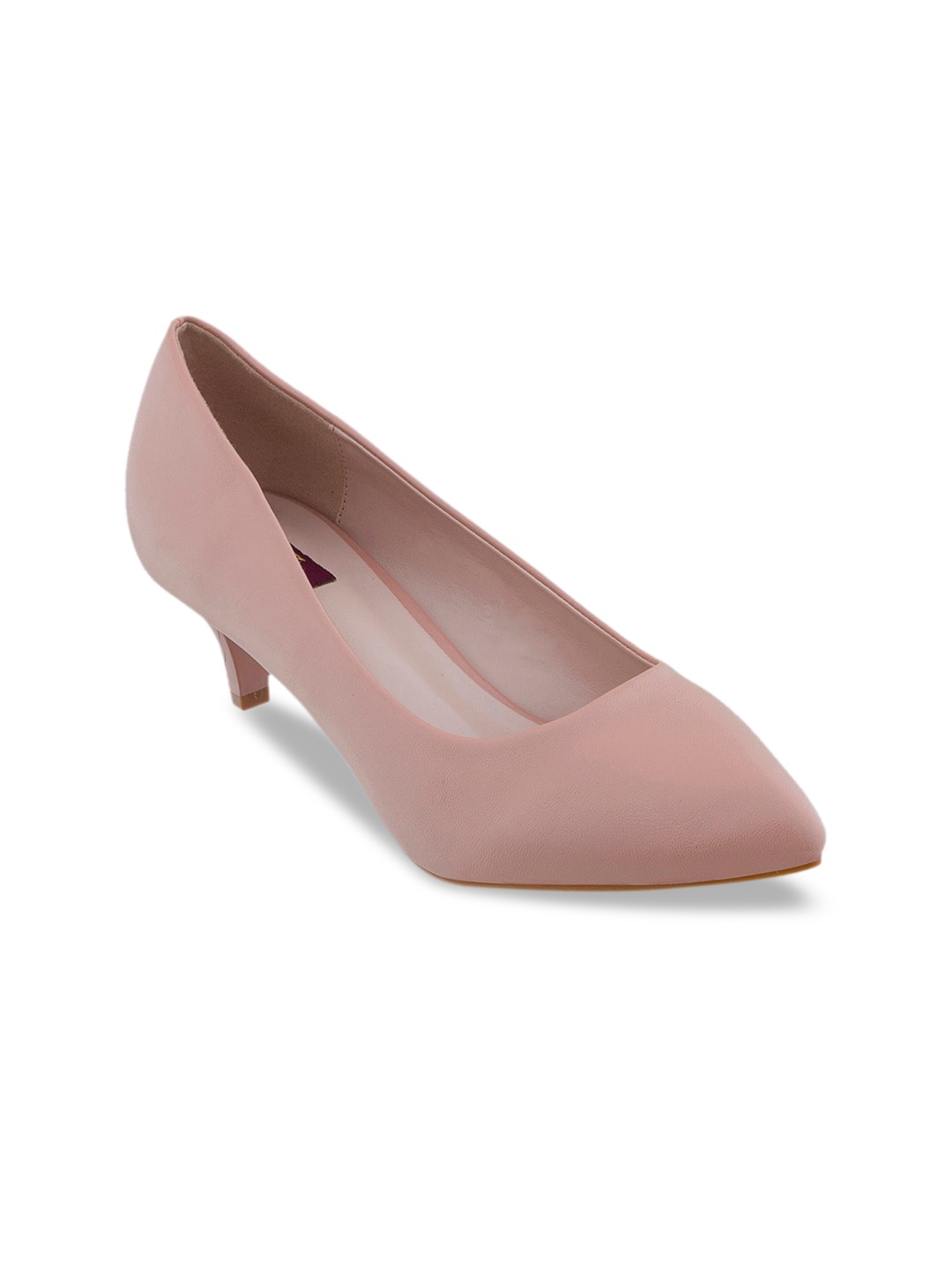 

SHUZ TOUCH Women Nude-Coloured Synthetic Kitten Pumps