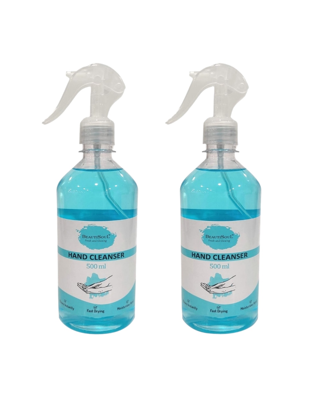 

Beautisoul Pack of 2 Lemon Hand Sanitizer - 500ml Each, Blue