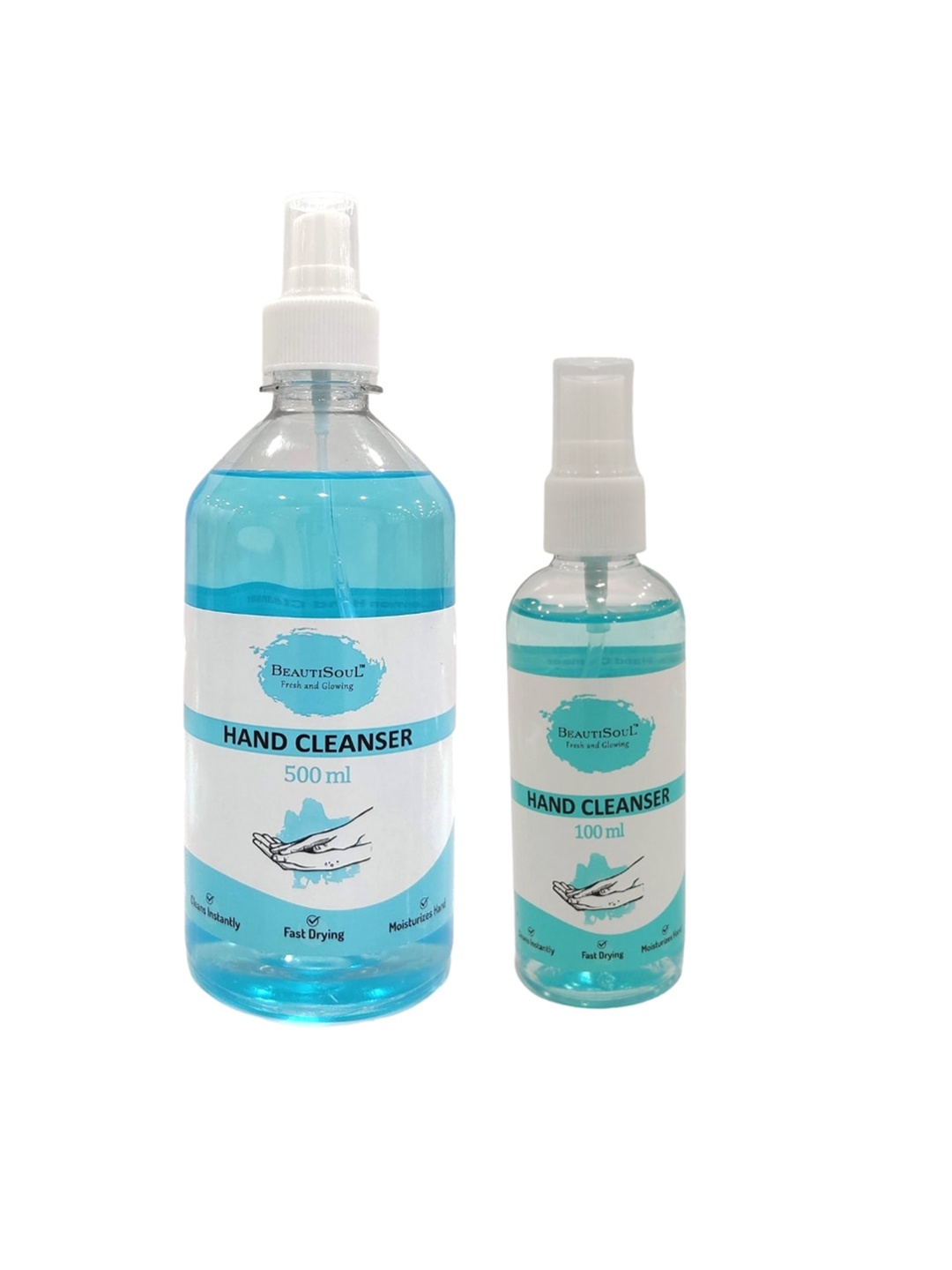 

Beautisoul Pack of 2 Lemon Hand Sanitizer Spray - 600ml, Blue