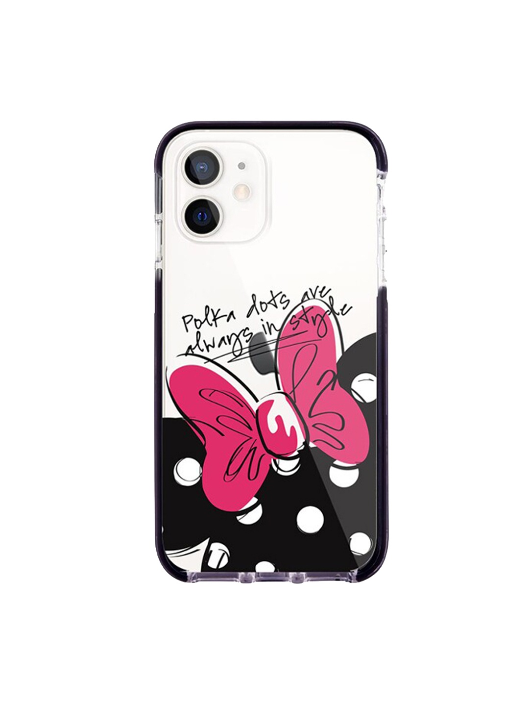 

macmerise White & Pink Polka Minnie Printed iPhone 12 Mini Extreme Back Case