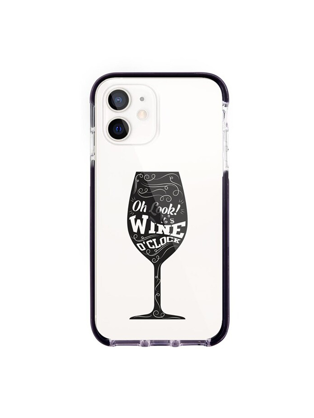 

macmerise White & Black Wine O Clock Printed iPhone 12 Mini Back Case