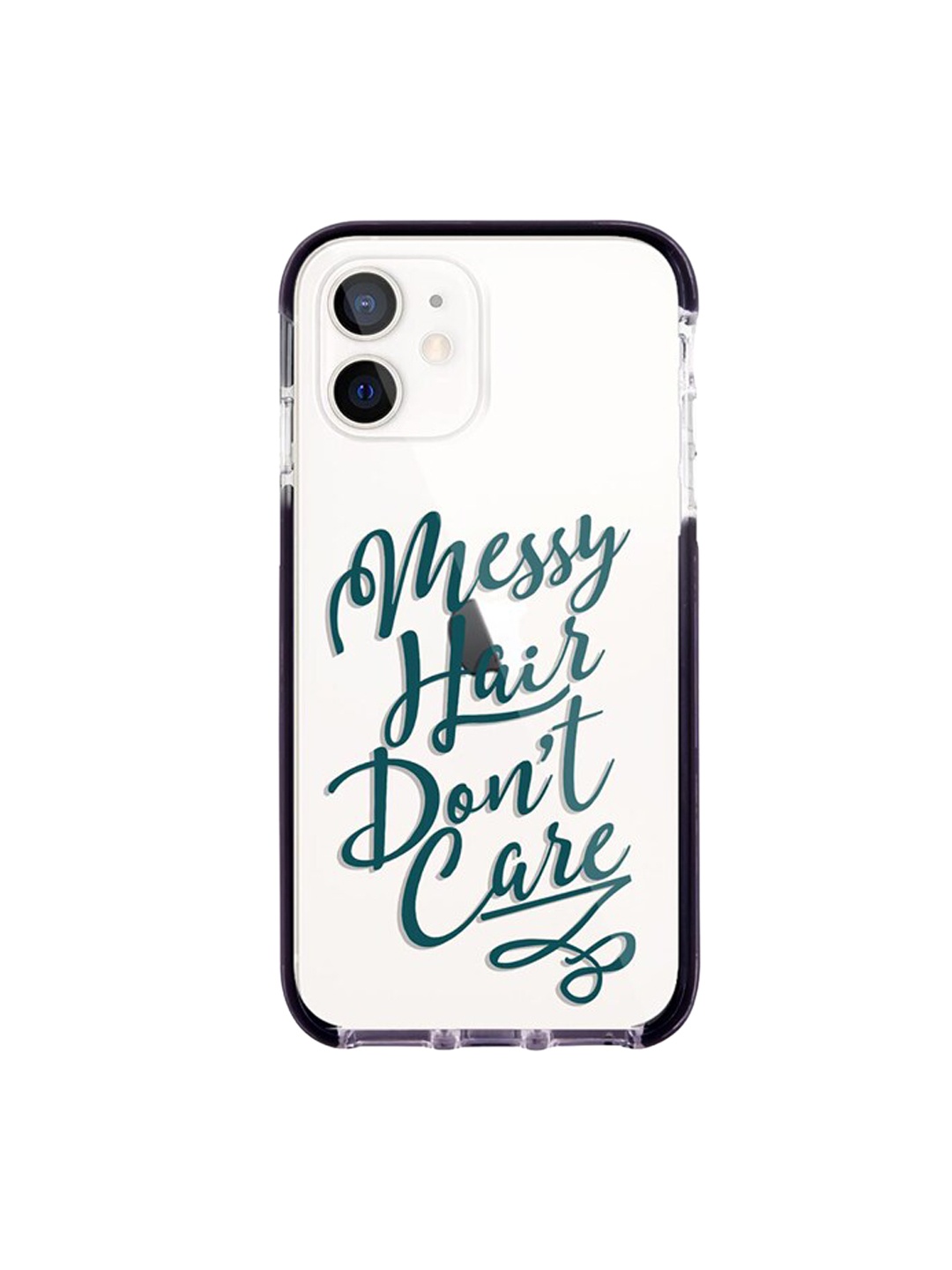 

macmerise White & Teal Blue Messy Hair Dont Care Printed iPhone 12 Mini Back Case