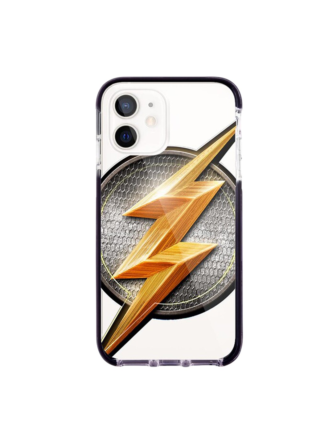 

macmerise White & Gold-Toned Flash Storm Printed iPhone 12 Mini Back Case