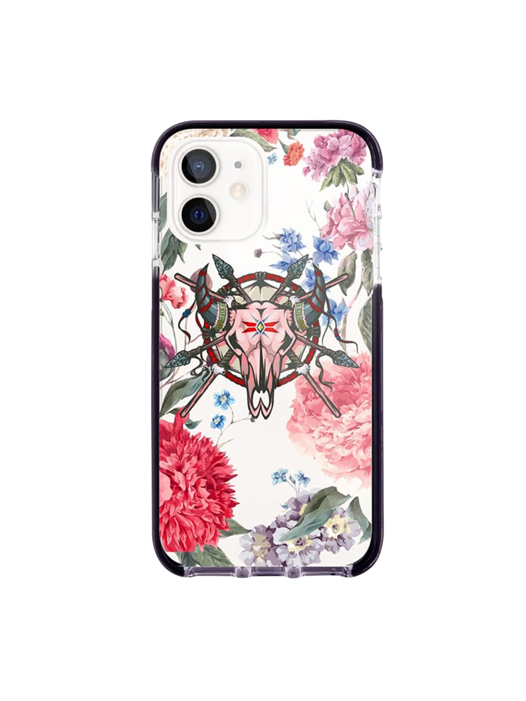 

macmerise White & Pink Floral Symmetry Printed Extreme iPhone 12 Mini Back Case