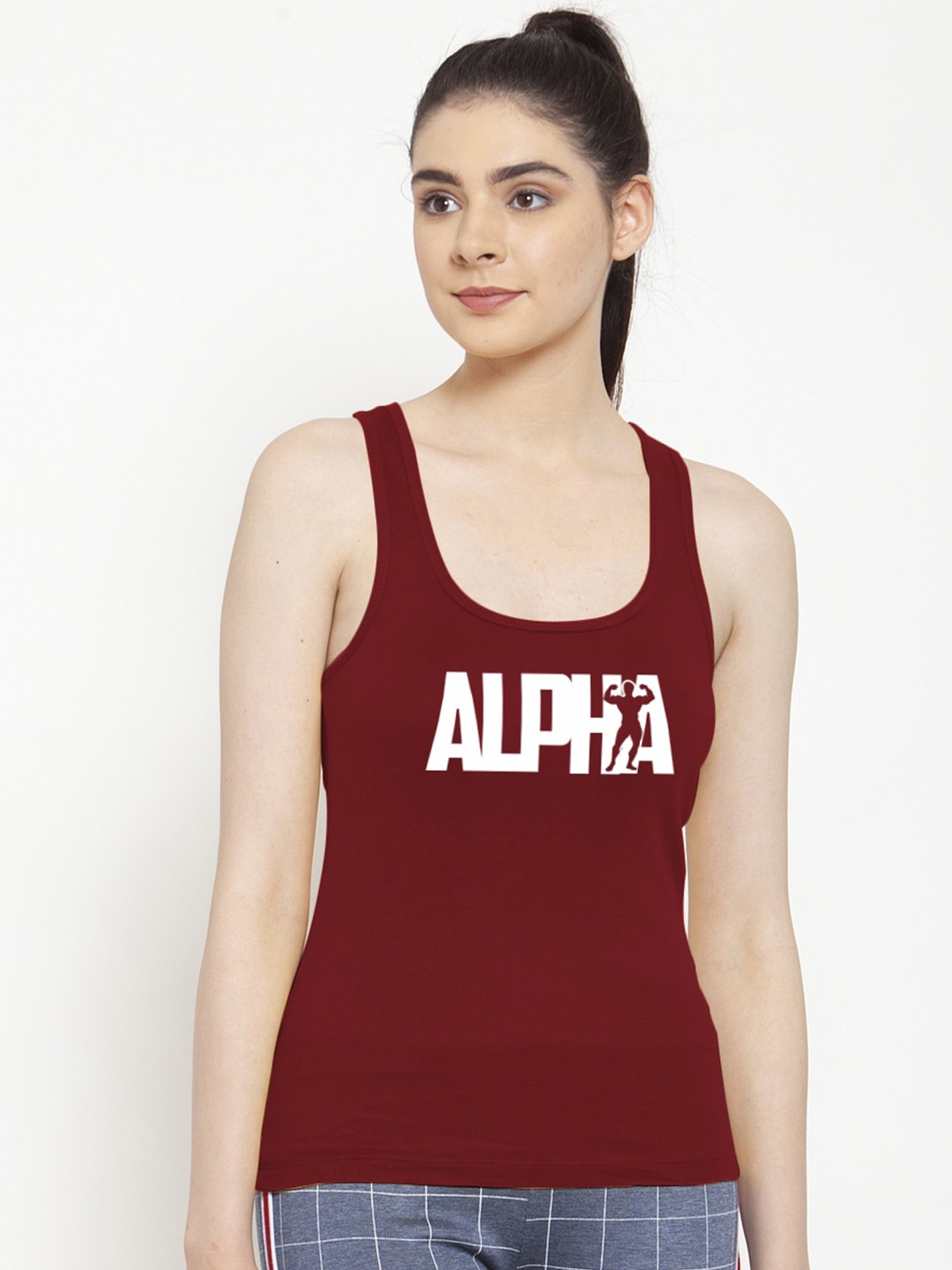 

Friskers Women Maroon Printed Tank Top