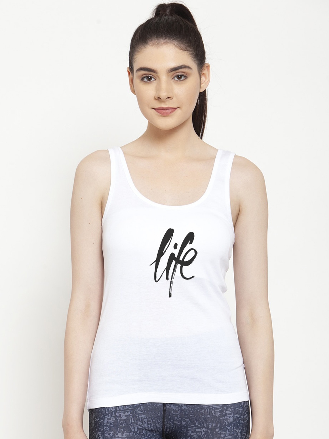 

Friskers Women White Tank Top