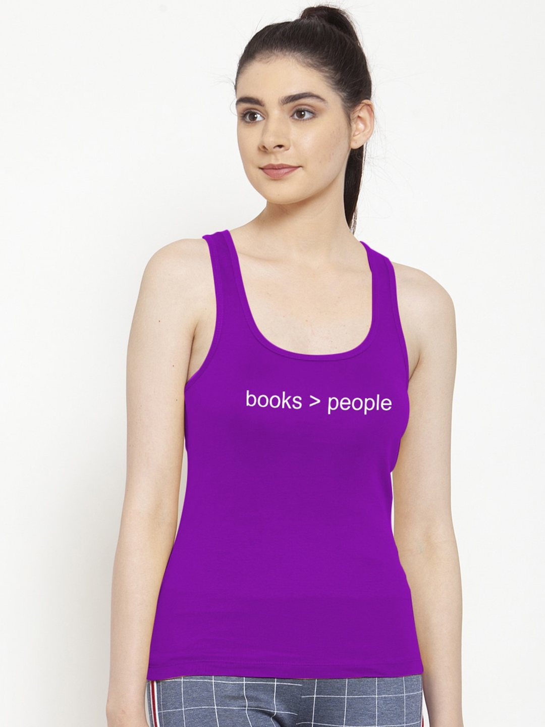 

Friskers Women Purple Printed Tank Top