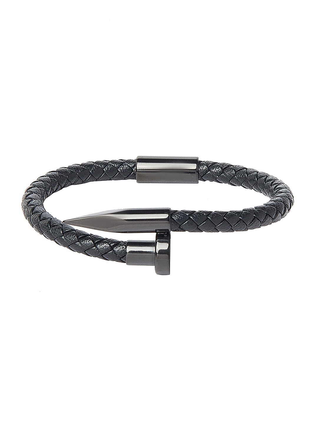 

Bodha Men Black Leather Wraparound Bracelet
