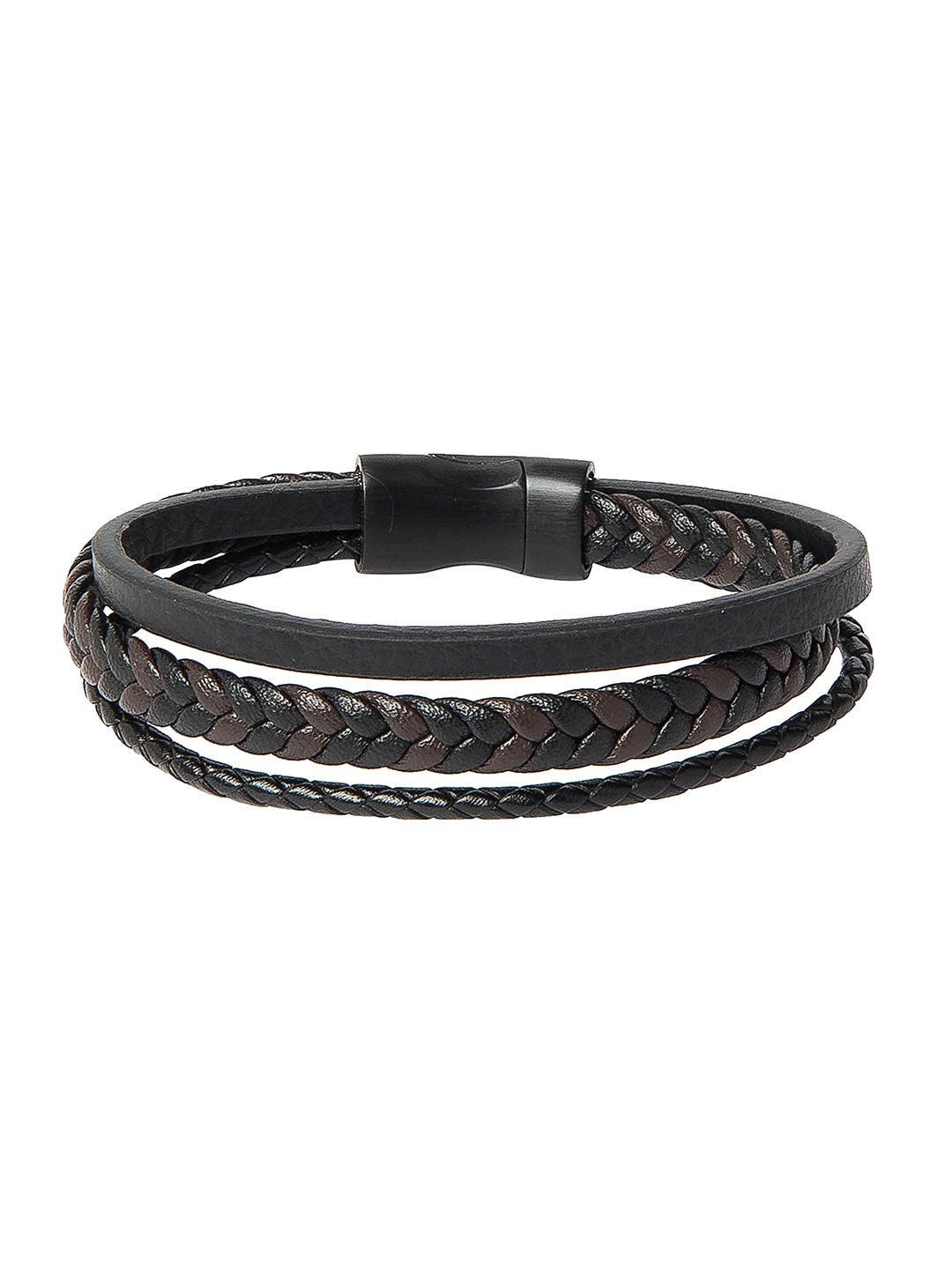 

bodha Men Leather Multistrand Bracelet, Black