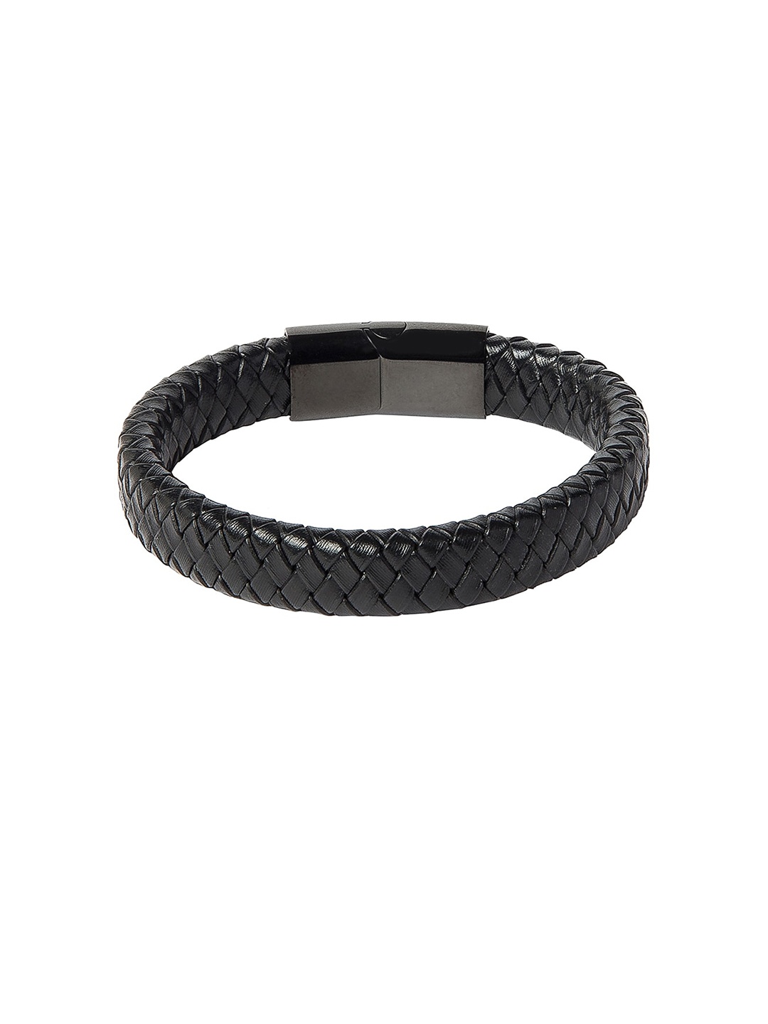 

Bodha Men Black Leather Wraparound Bracelet