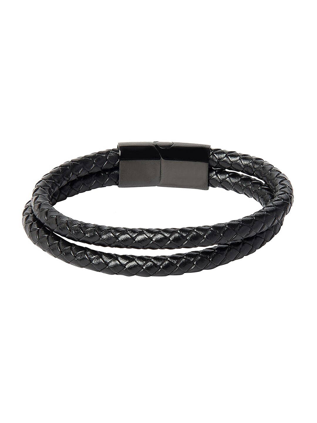 

Bodha Men Black Multistrand Leather Bracelet