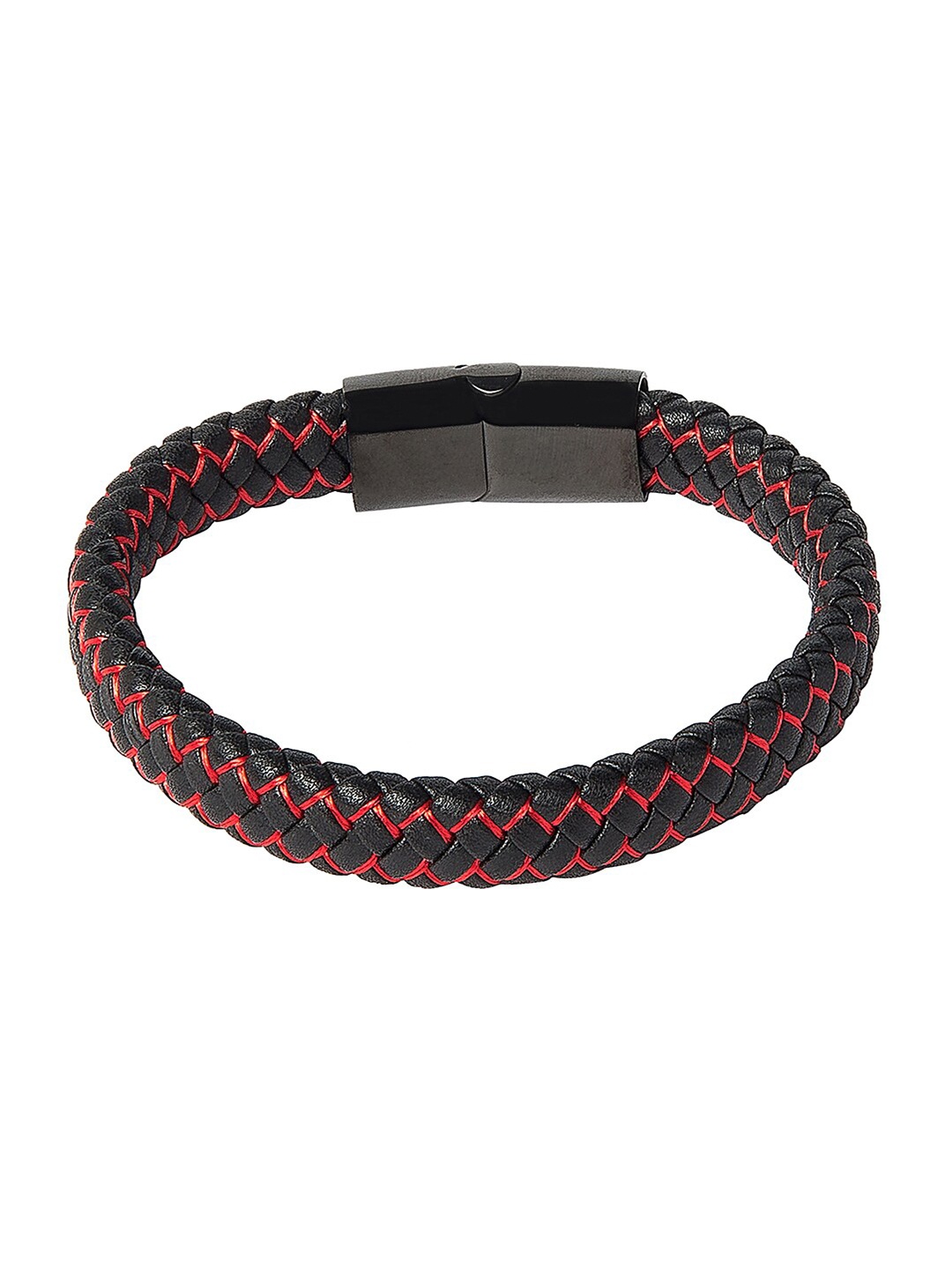 

Bodha Men Black & Red Leather Multistrand Bracelet