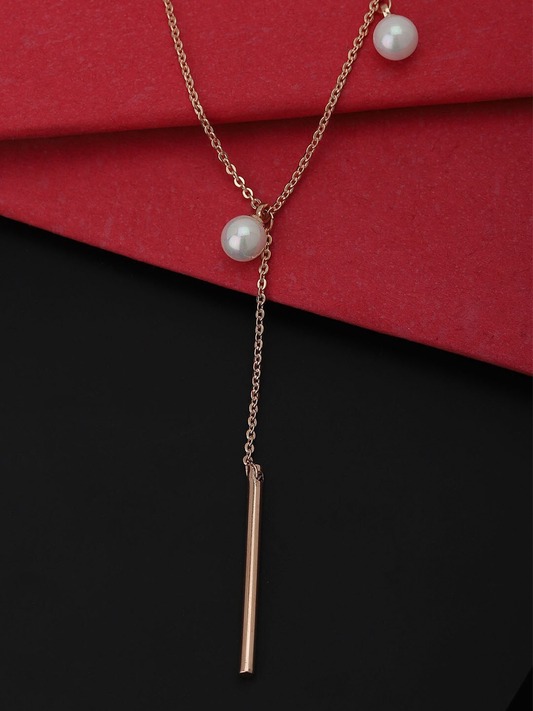 

Carlton London Rose Gold & White Rose Gold-Plated Necklace