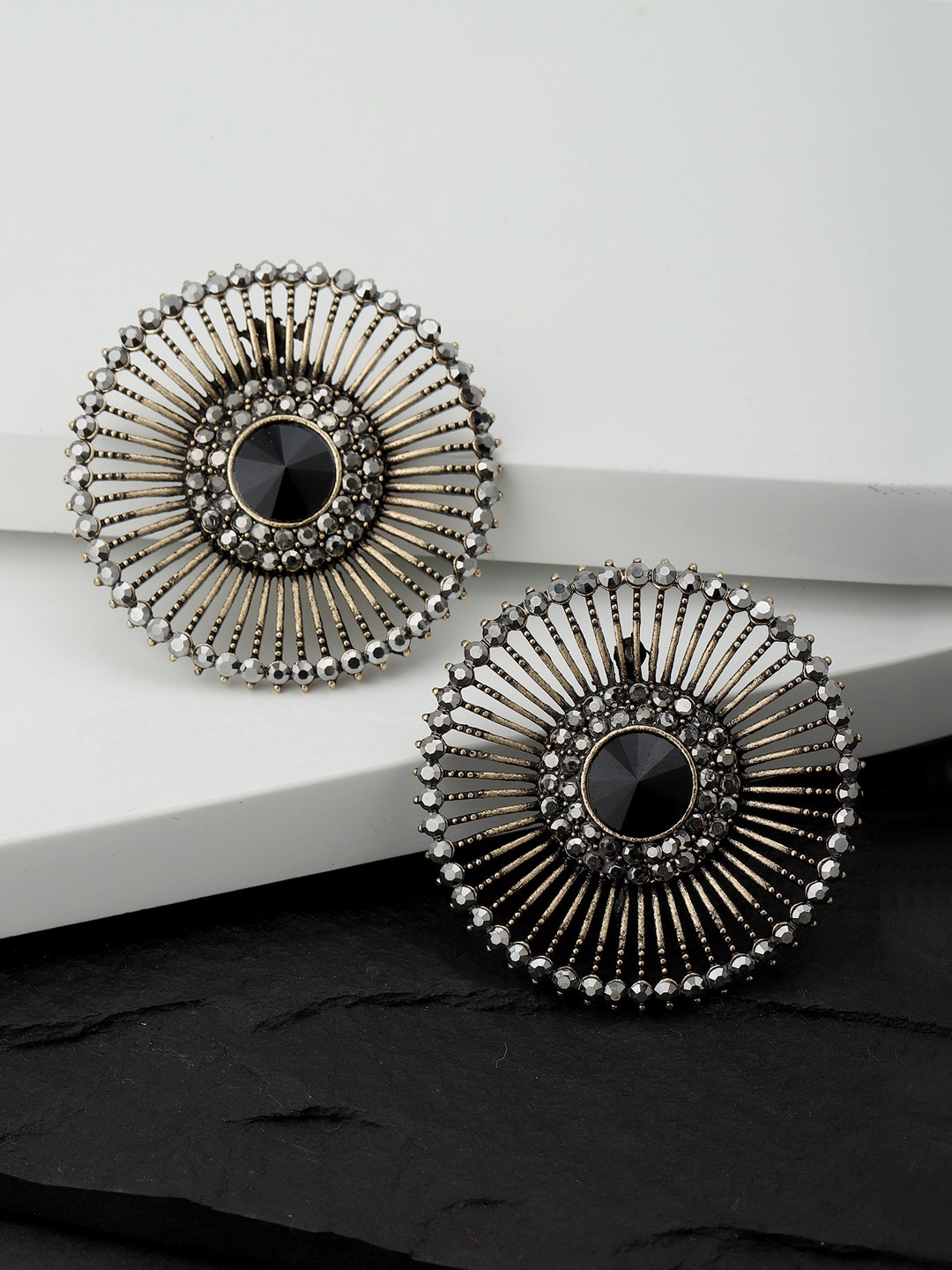 

Carlton London Metallic-Toned Contemporary Studs Earrings