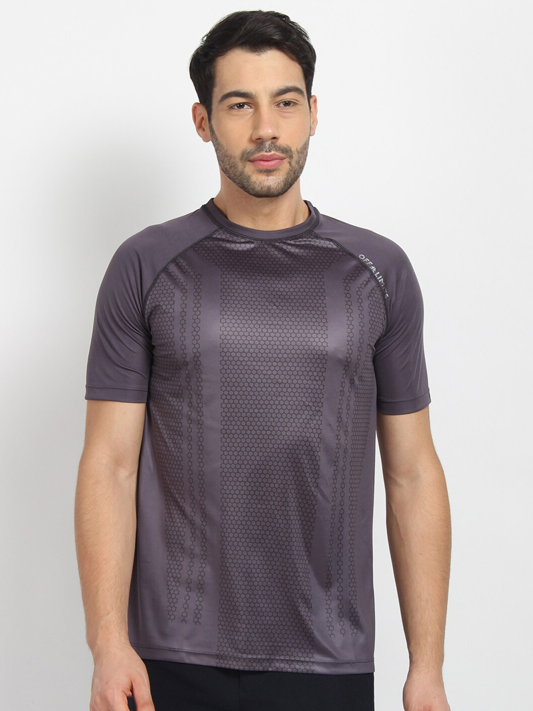 

OFF LIMITS Men Grey Printed Raglan Sleeves T-shirt