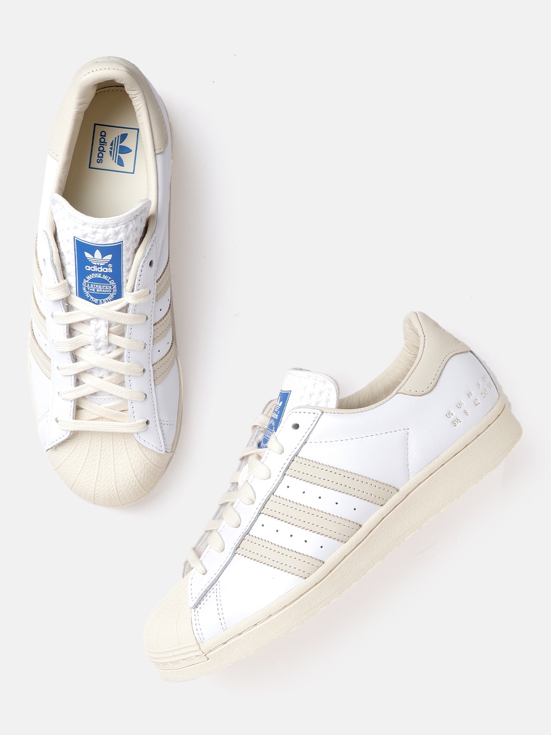 

ADIDAS Originals Men White & Cream-Coloured Superstar Striped Sneakers