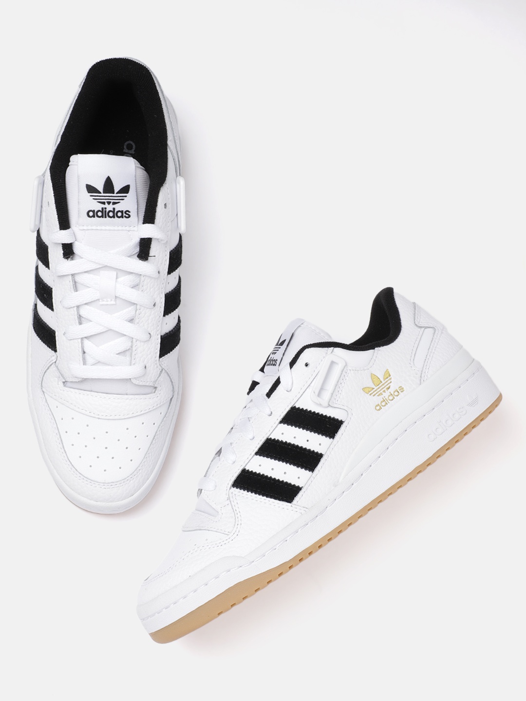 

ADIDAS Originals Men White & Black Perforated Forum Low Casual Sneakers