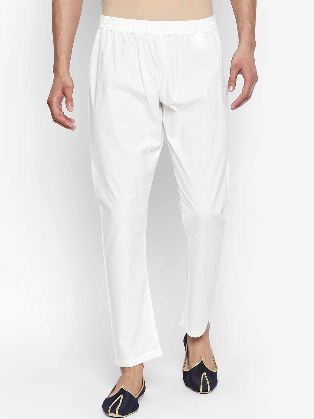 

indus route by Pantaloons Men Off-White Pure Cotton Pyjama