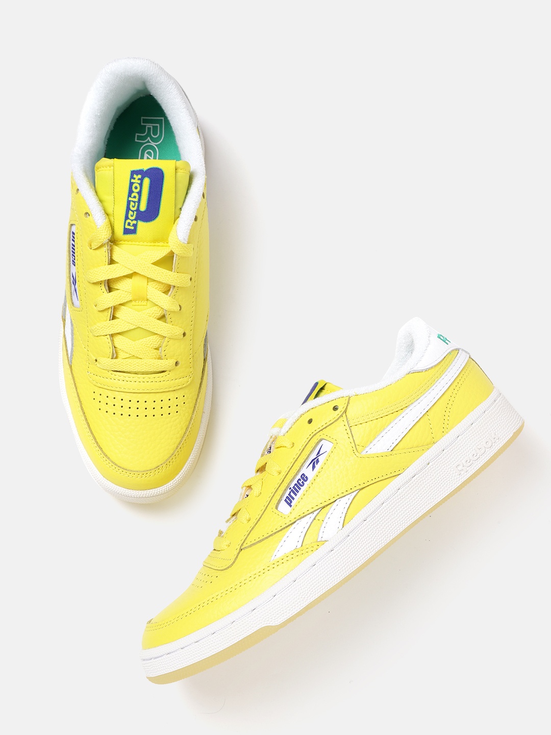 

Reebok Classic Men Yellow Prince Club C Revenge Leather Sneakers