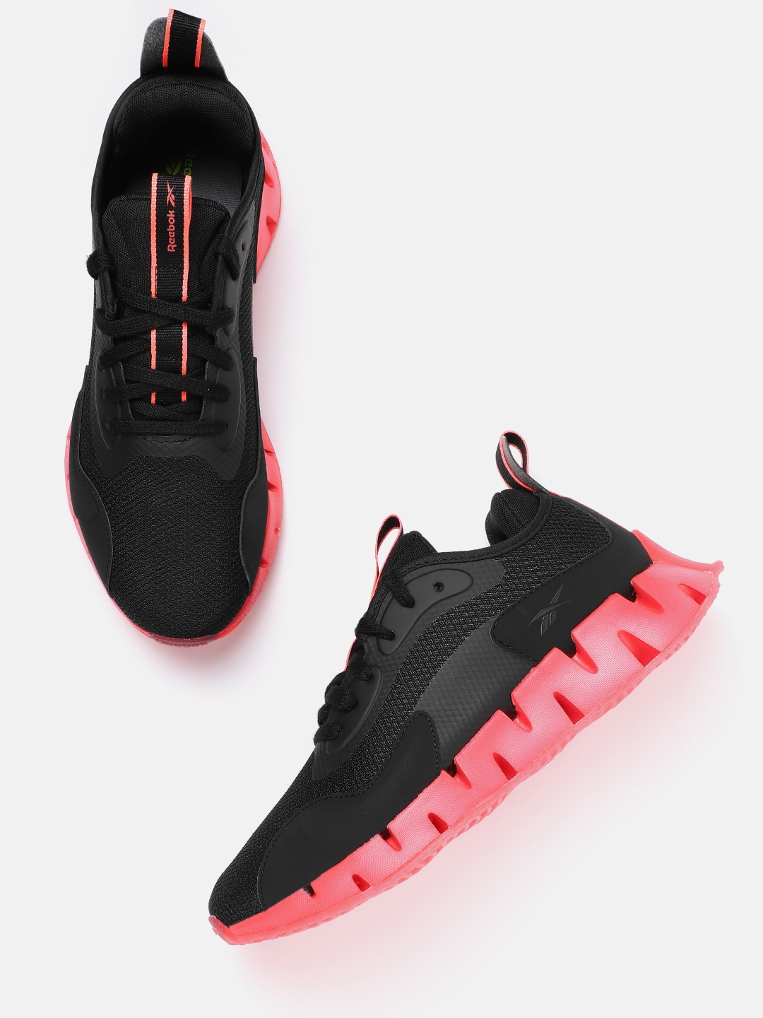 

Reebok Men Black Woven Design Zig Dynamica Running Shoes