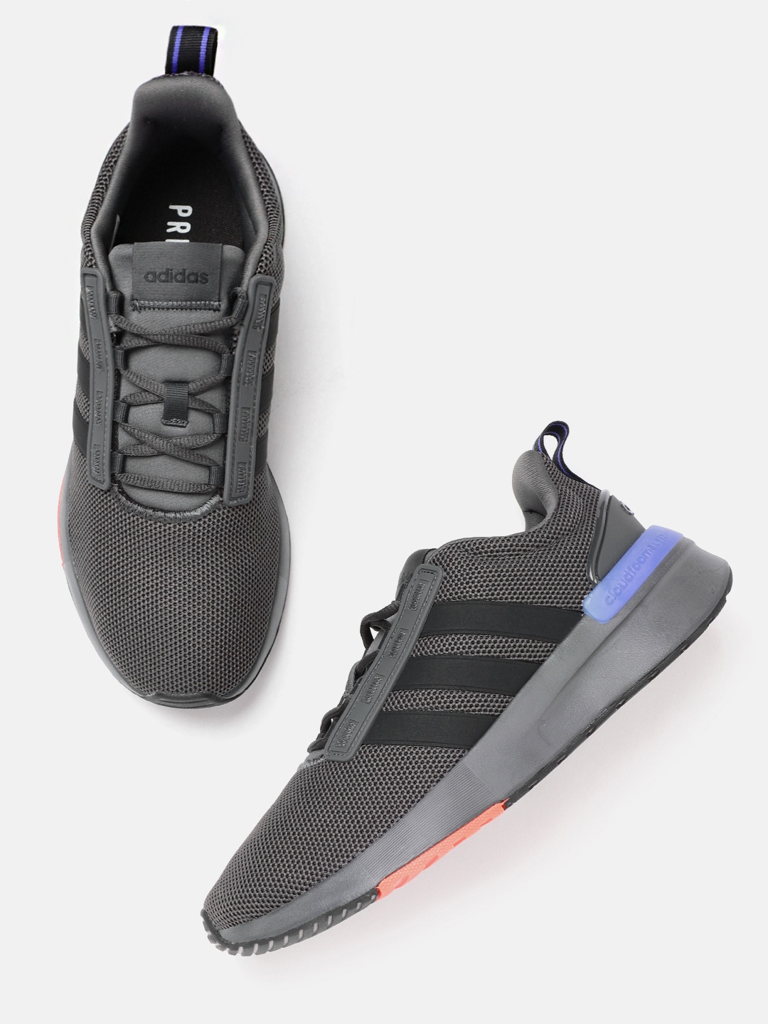 

ADIDAS Men Charcoal Grey Woven Design Sustainable Racer TR 21 Sustainable Sneakers