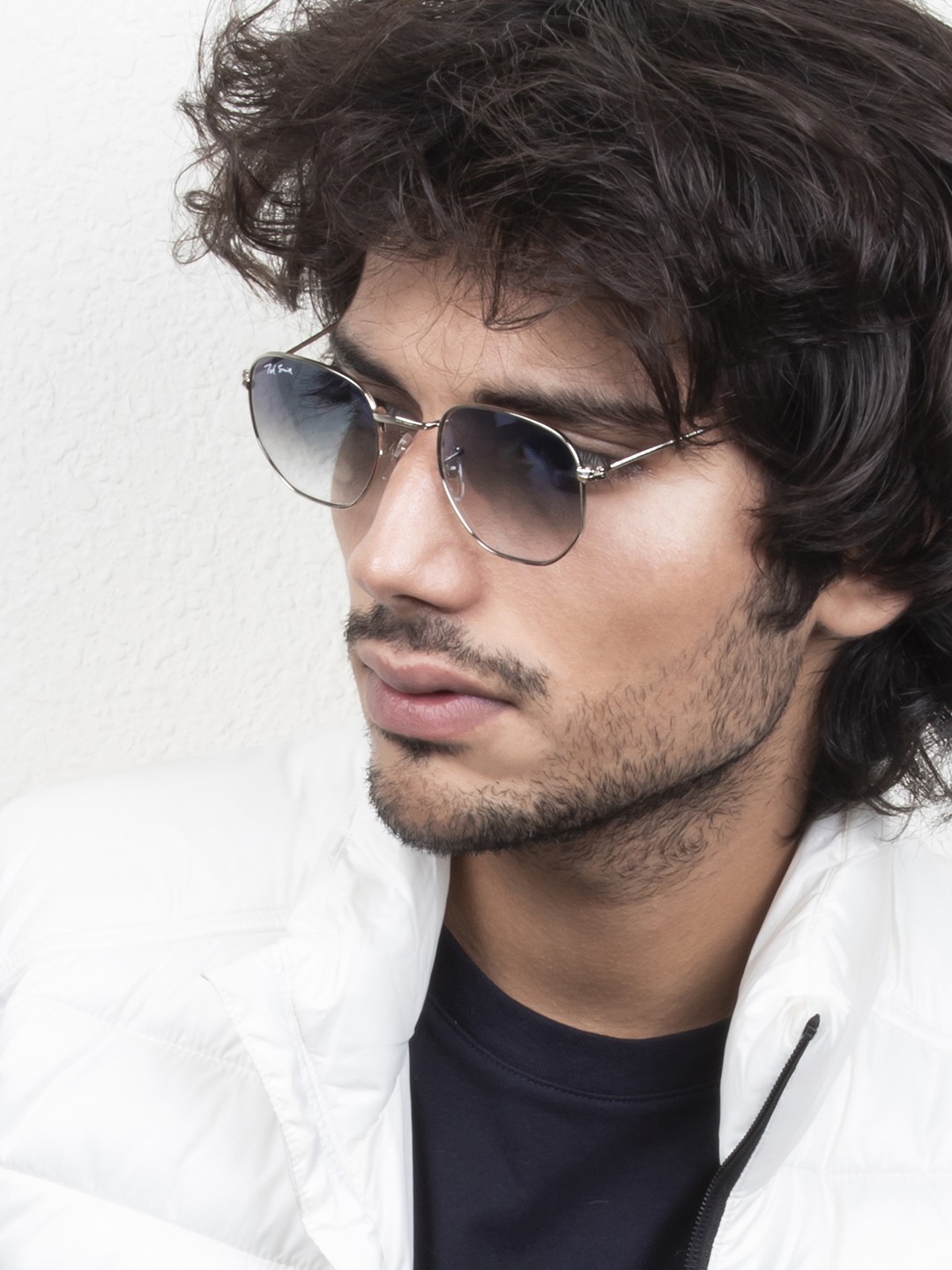 

Ted Smith Unisex Blue & Silver-Toned Full Rim Square Sunglasses