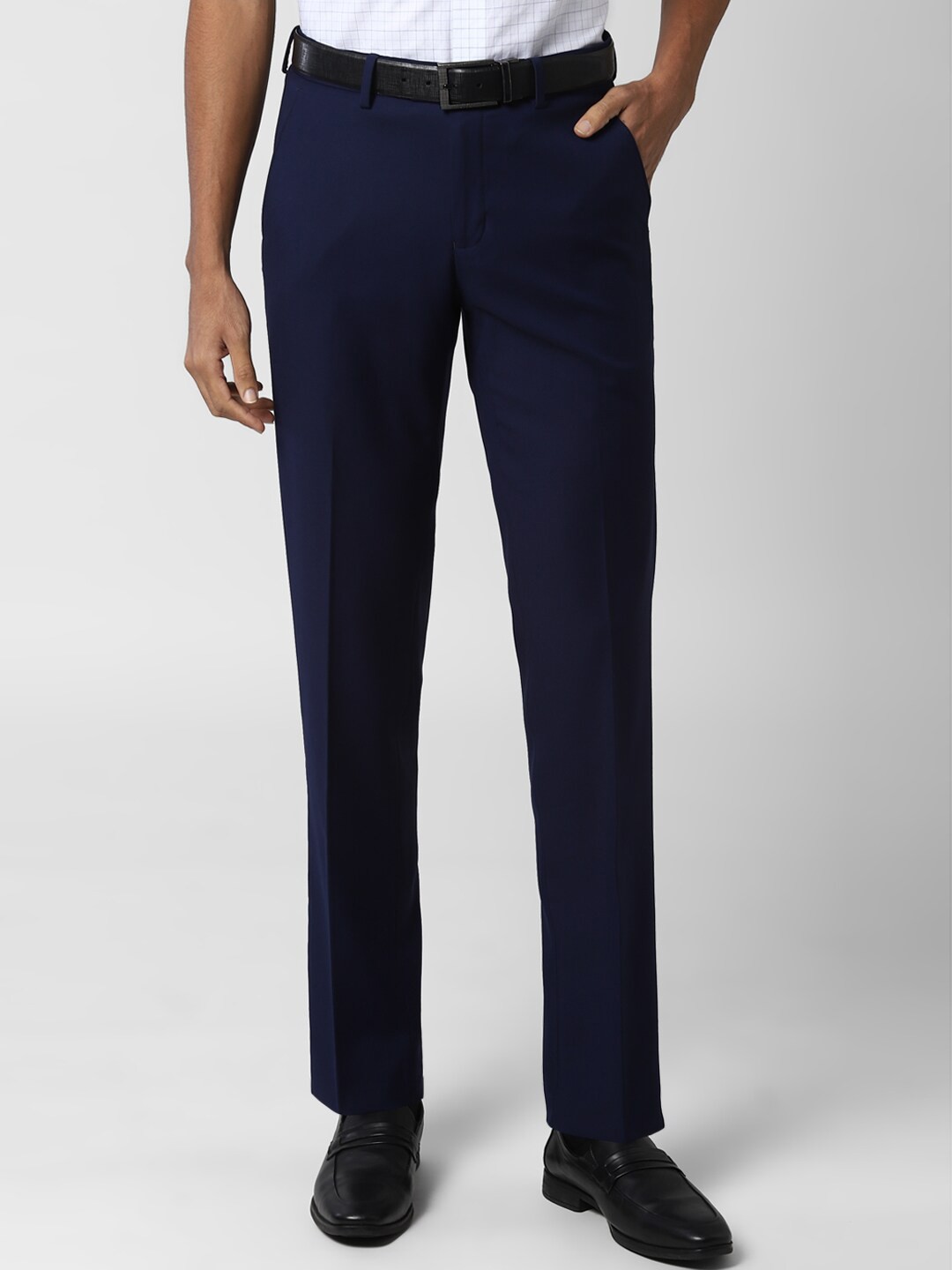 

Peter England Elite Men Navy Blue Slim Fit Formal Trousers