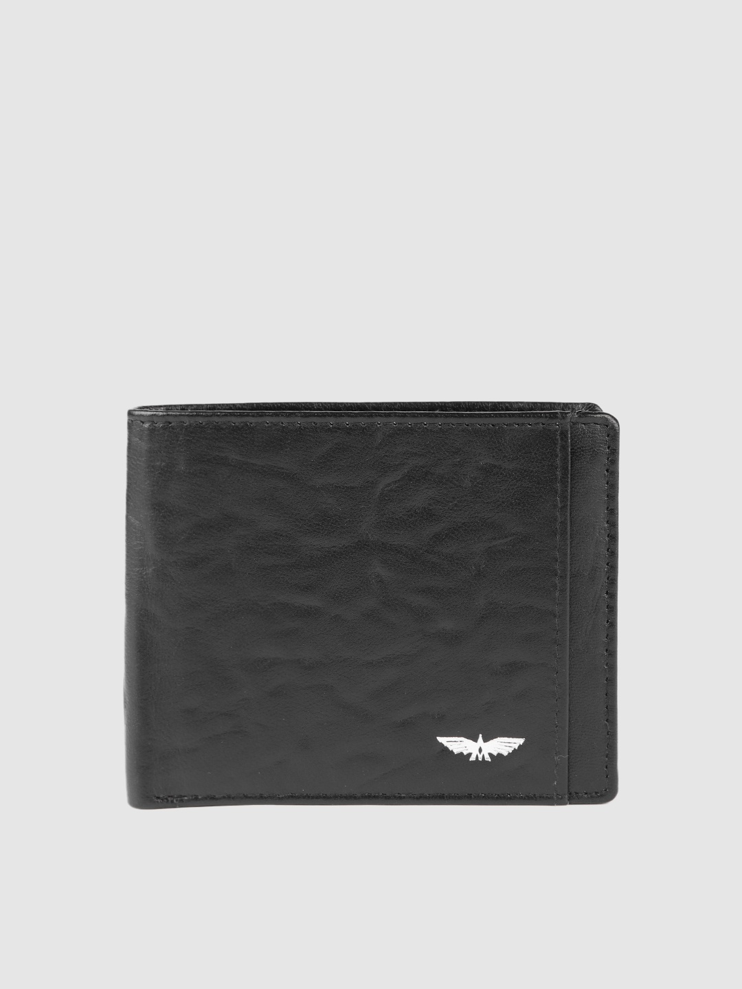 

Park Avenue Men Black Self-Design Leather Two Fold Wallet