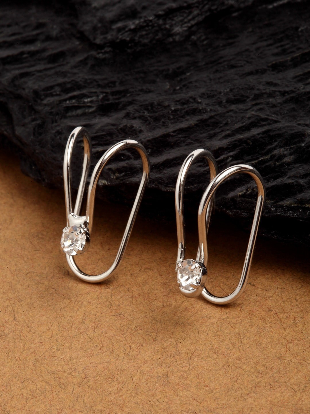 

Ferosh Women Silver-Toned Classic Ear Clips