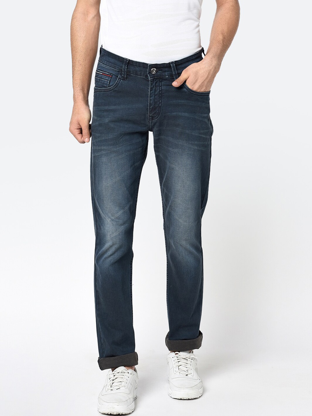 

Octave Men Navy Blue Mid-Rise Light Fade Regular fit Jeans