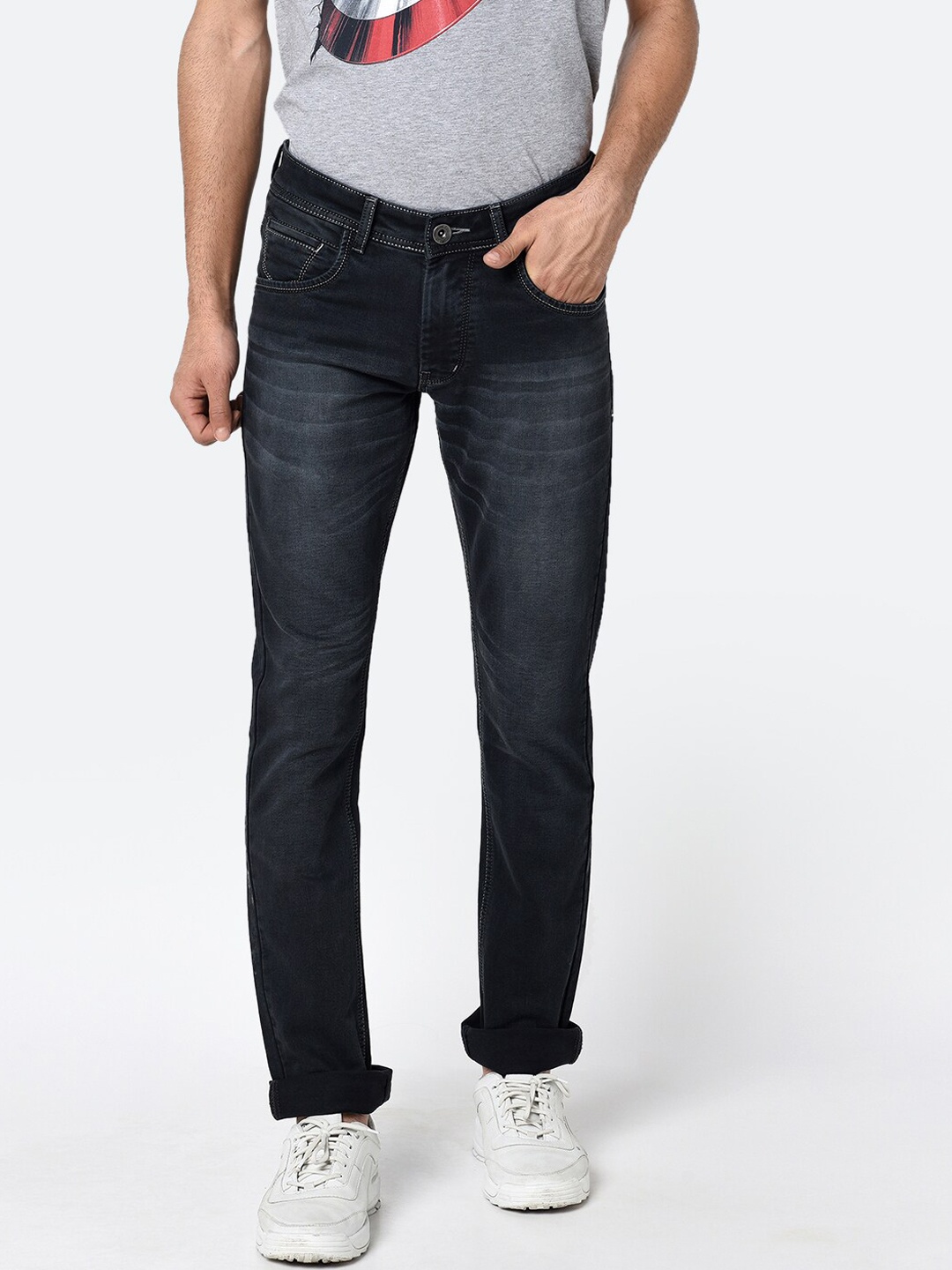 

Octave Men Black Mid-Rise Low Fade Regular fit Jeans