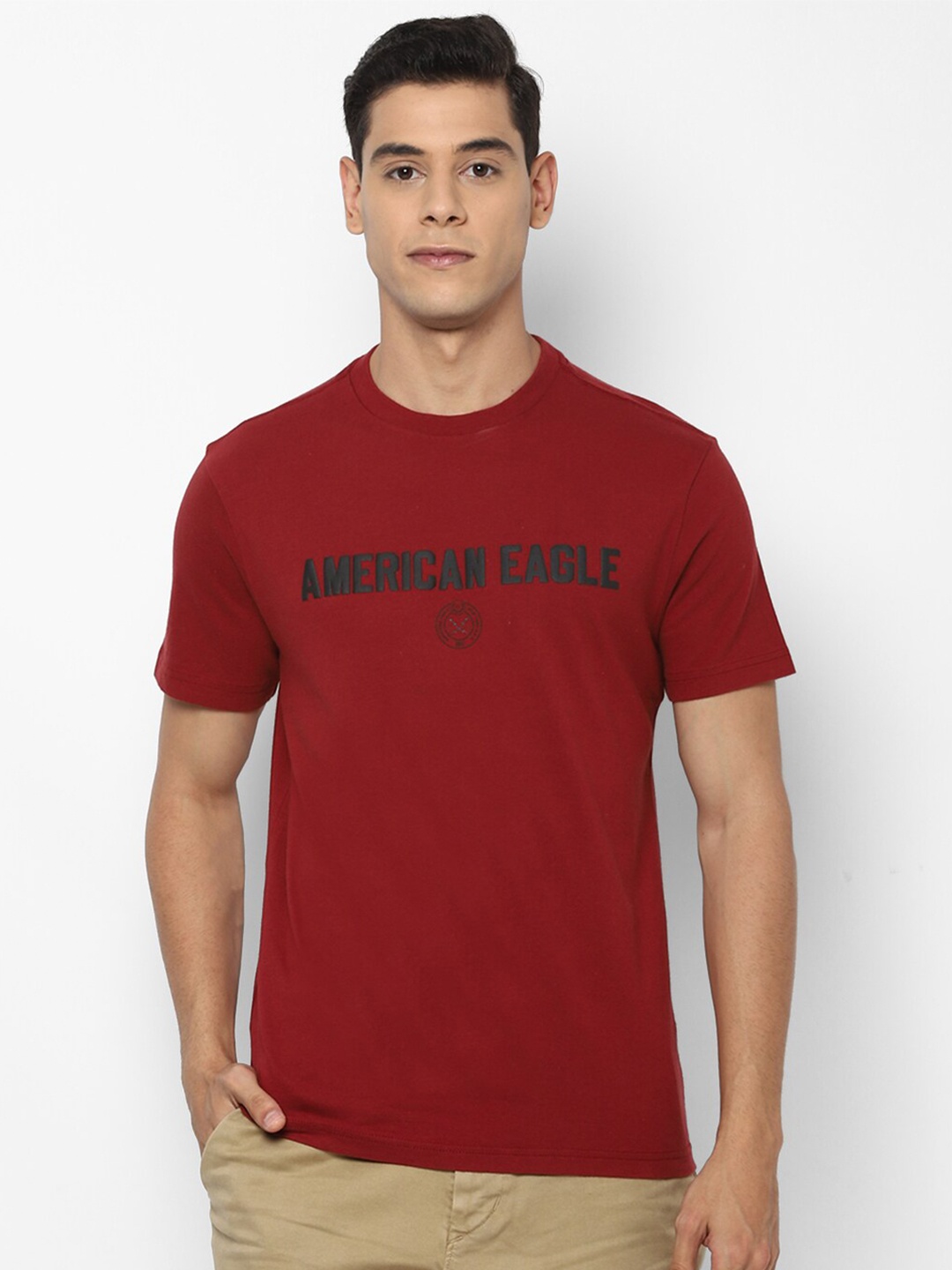 

AMERICAN EAGLE OUTFITTERS Men Red Typography T-shirt