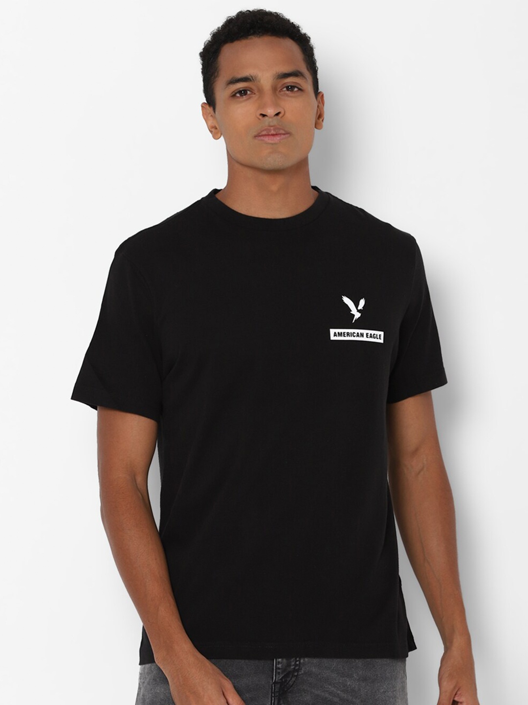 

AMERICAN EAGLE OUTFITTERS Men Black Typography T-shirt