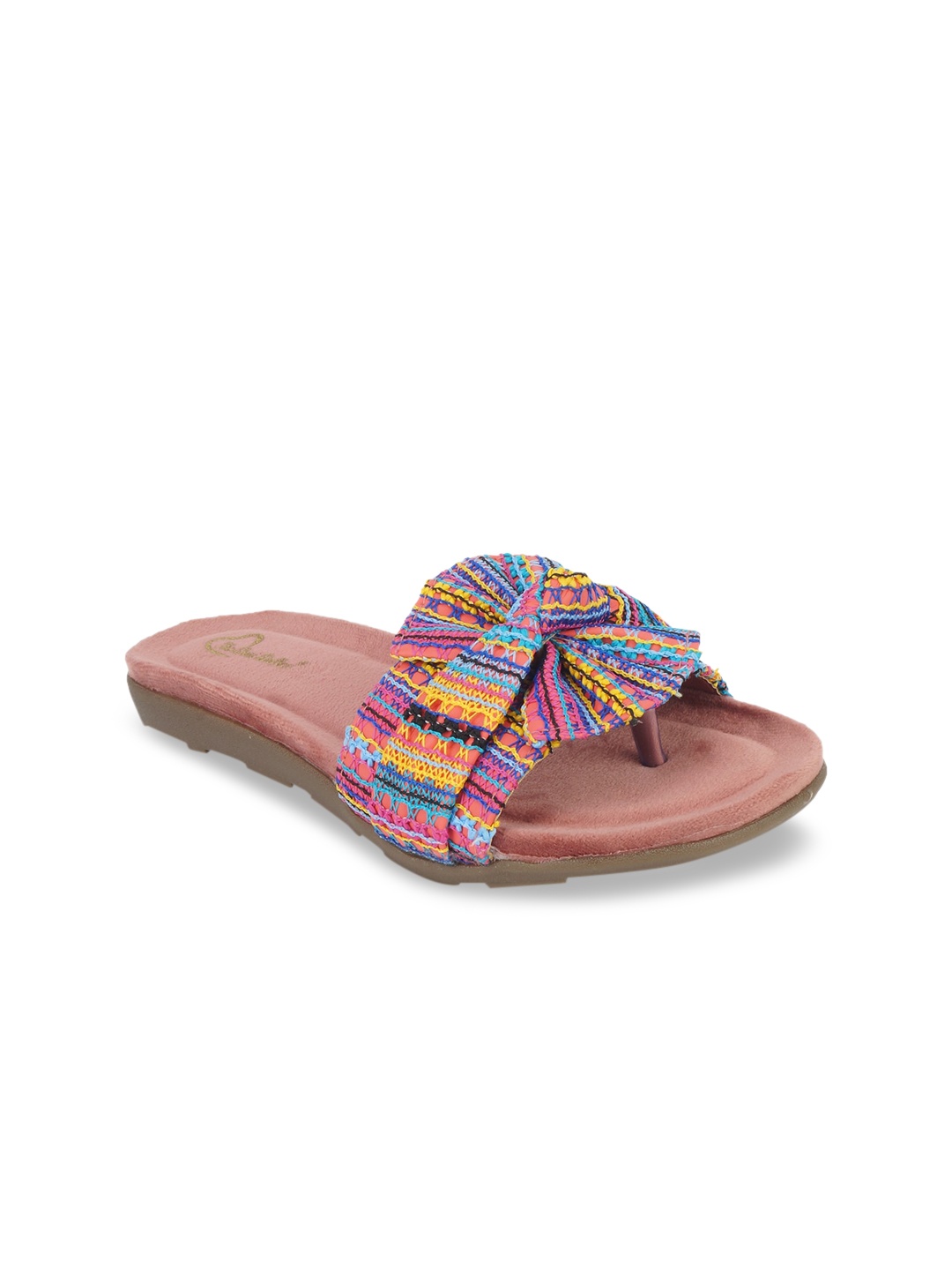 

The Desi Dulhan Women Multicoloured Open Toe Flats with Bows, Multi
