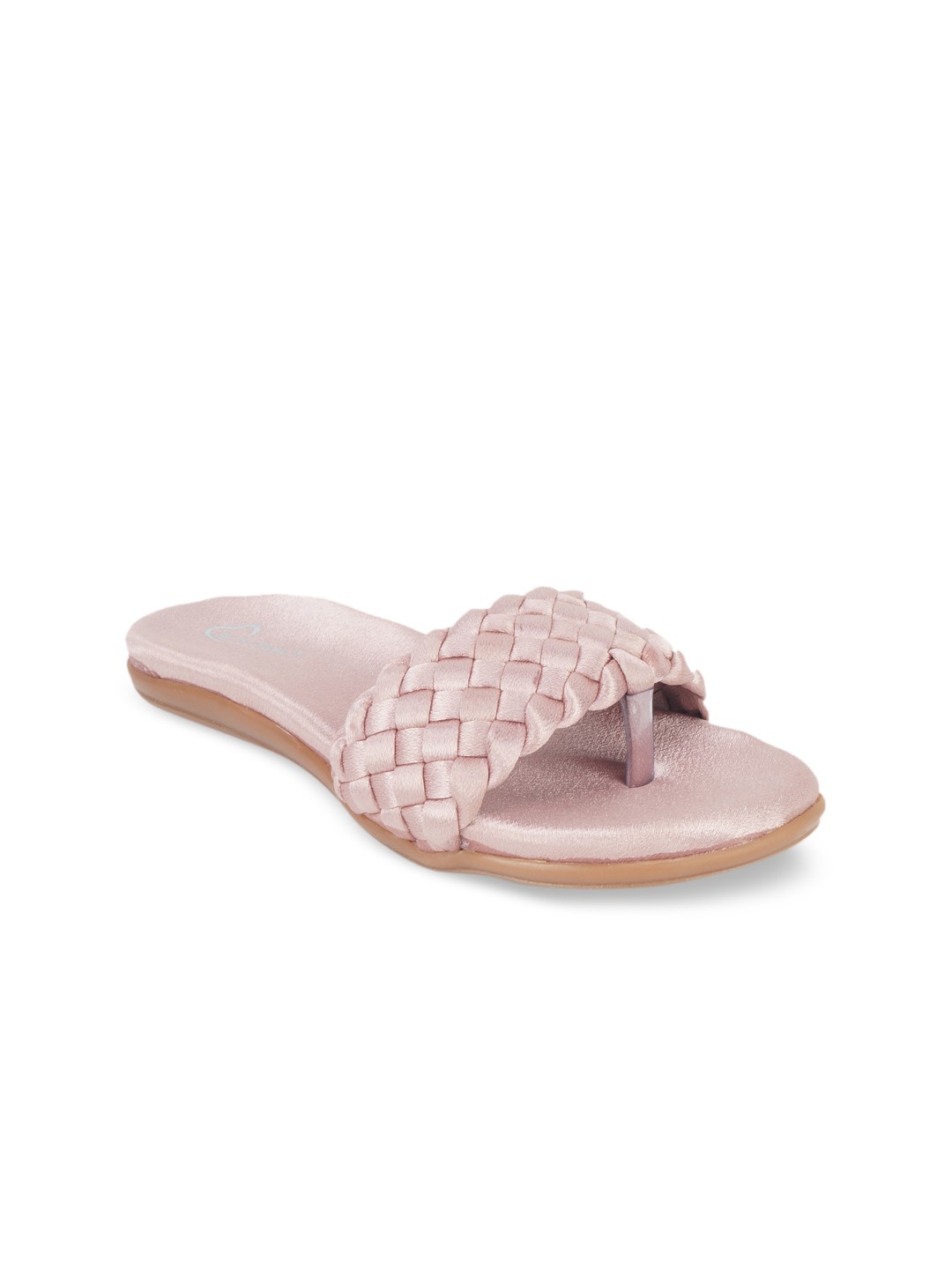 

The Desi Dulhan Women Pink Woven Designed Open Toe Flats