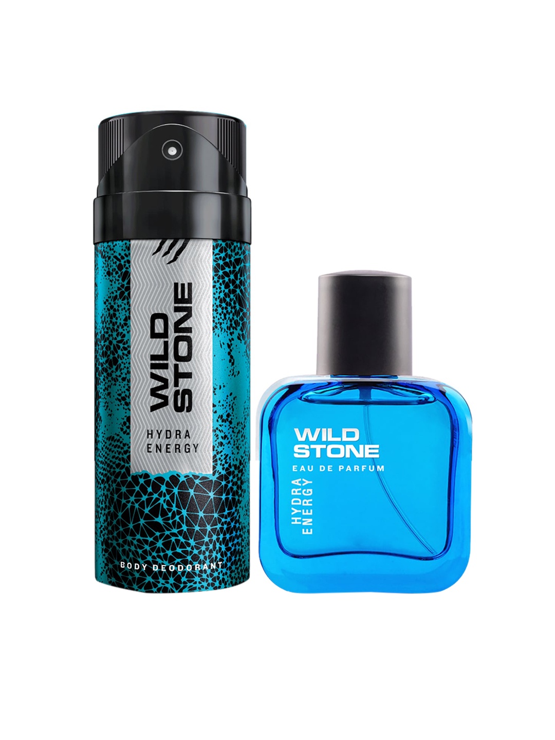 Wild Stone Men Pack Of 2 Hydra Energy Deodorant and Perfume EDP, Blue
