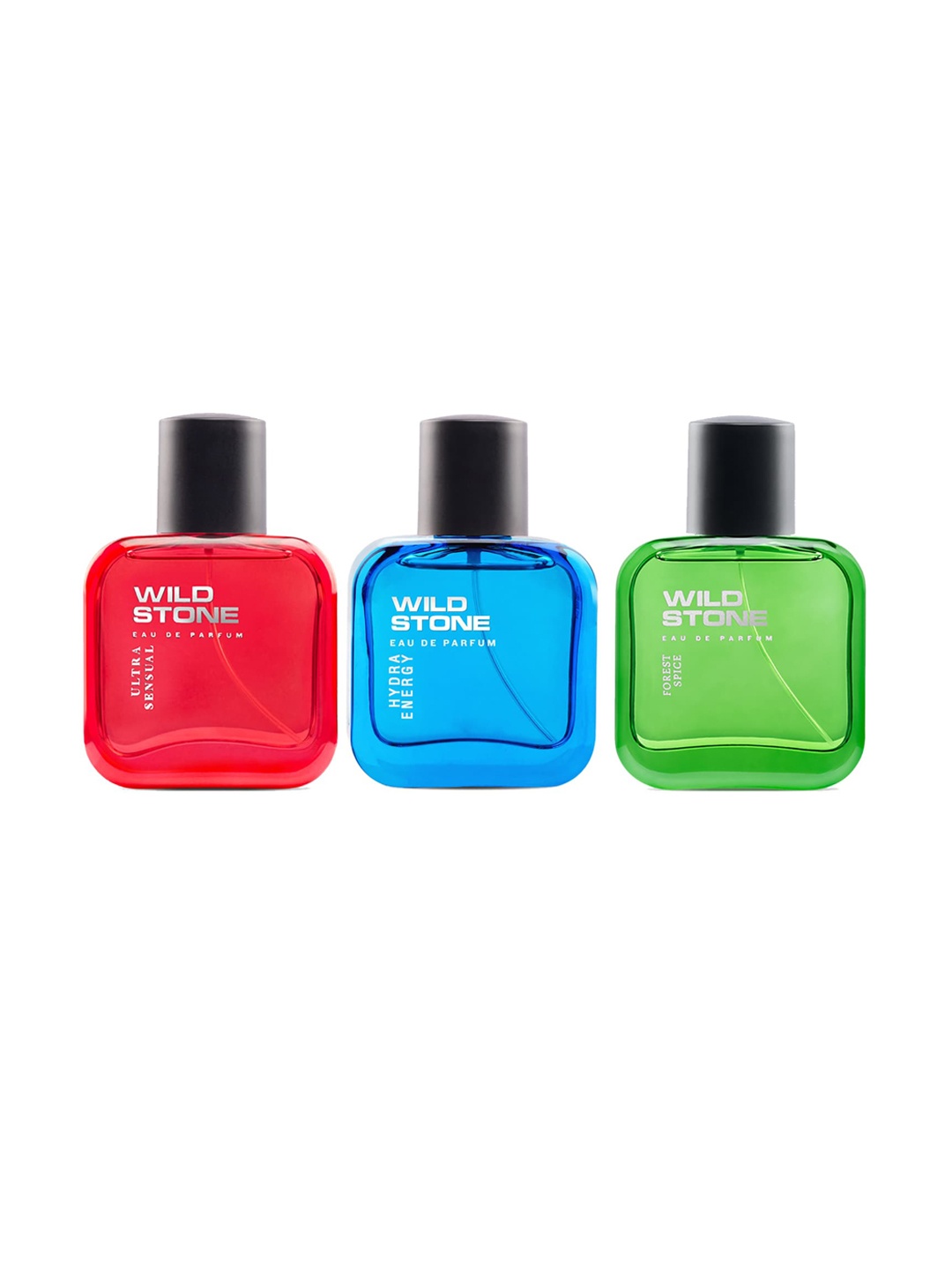 

Wild Stone Men Set Of 3 EDP - Forest Spice + Hydra Energy + Ultra Sensual - 50ml Each, Red