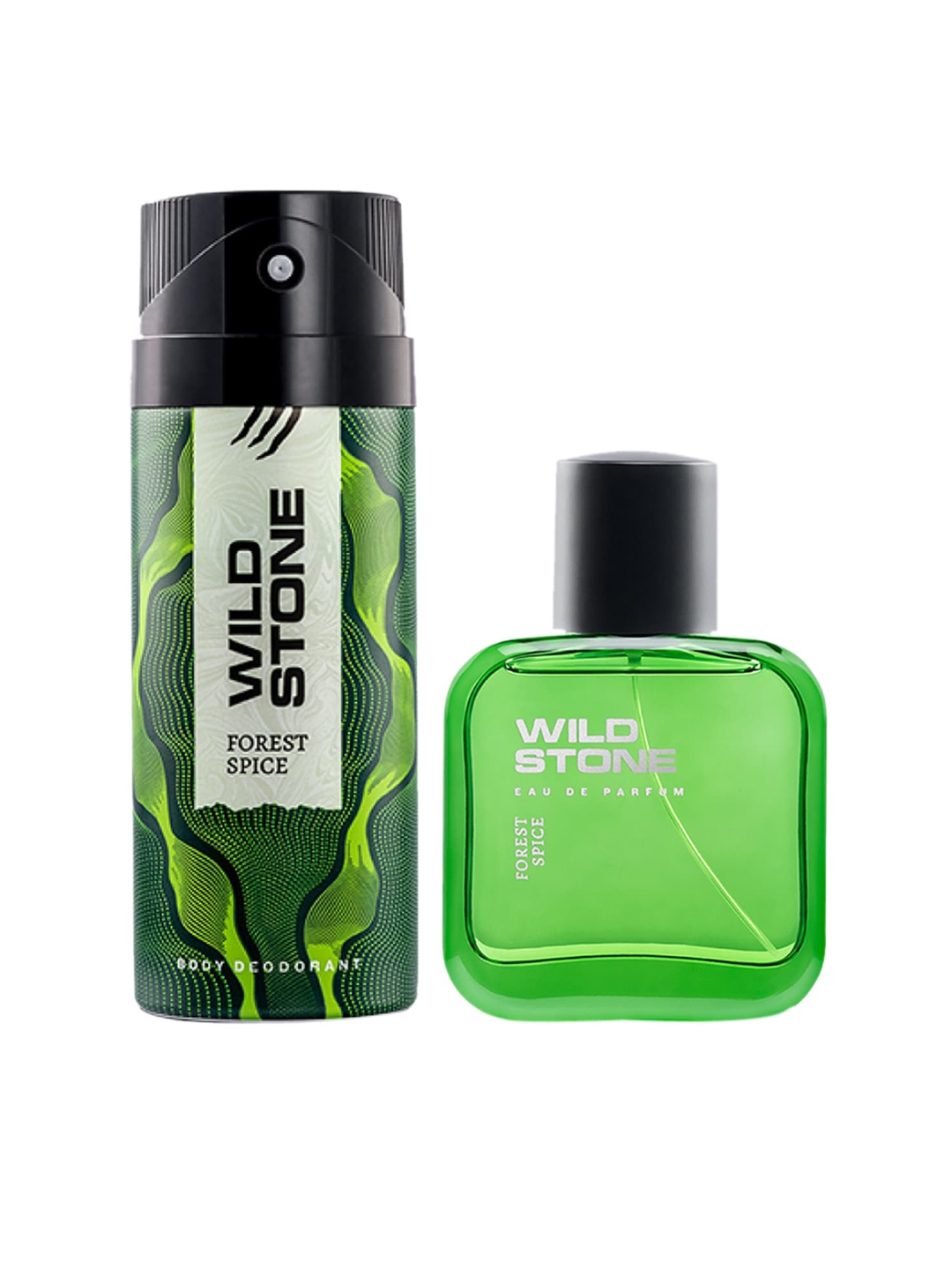 

Wild Stone Men Pack Of 2 Forest Spice Deodorant & Perfume EDP, Green
